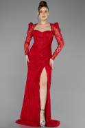 Red Long Dantelle Evening Dress ABU5604