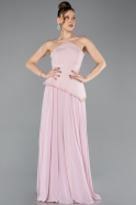 Long Powder Color Chiffon Evening Dress ABU5681