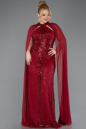 Long Burgundy Plus Size Engagement Dress ABU5596