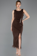 Brown Midi Cocktail Dress ABK2169
