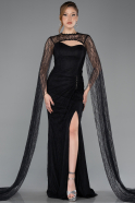 Black Long Dantelle Evening Dress ABU5614