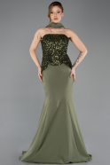 Long Olive Drab Mermaid Prom Dress ABU5704