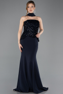 Long Navy Blue Mermaid Prom Dress ABU5704