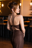 Long Brown Dantelle Prom Gown ABU5719