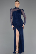 Long Navy Blue Dantelle Evening Dress ABU5700