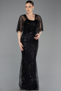 Long Black Beaded Evening Dress ABU5718