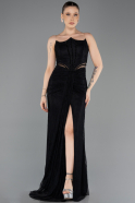 Long Black Dantelle Evening Dress ABU5736
