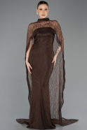 Long Brown Dantelle Evening Dress ABU5739