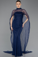 Long Navy Blue Dantelle Evening Dress ABU5739