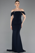 Long Navy Blue Mermaid Evening Gown ABU5740