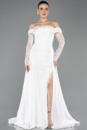 Long White Dantelle Evening Dress ABU5723