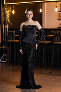 Long Black Scaly Evening Dress ABU5732