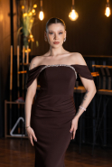 Long Brown Mermaid Evening Gown ABU5740