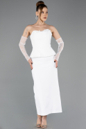 Midi White Cocktail Dress ABK2539