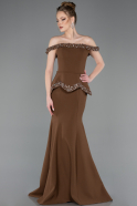 Long Brown Mermaid Evening Gown ABU5758