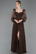 Long Brown Dantelle Evening Dress ABU5797