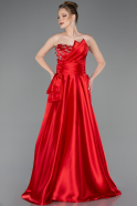 Long Red Satin Evening Dress ABU5767