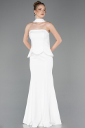 Long White Evening Dress ABU5774