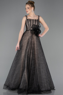 Long Black Dantelle Evening Dress ABU5778