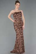 Long Copper Scaly Evening Dress ABU5790