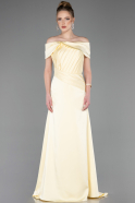 Long Yellow Satin Evening Dress ABU5792