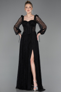 Long Black Dantelle Evening Dress ABU5797