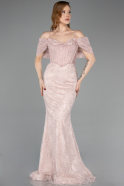 Long Powder Color Dantelle Mermaid Evening Gown ABU5822