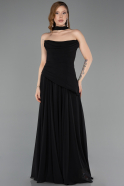 Long Black Chiffon Prom Gown ABU5763
