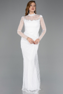 Long White Dantelle Evening Dress ABU5823