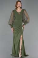 Long Olive Drab Evening Dress ABU5779