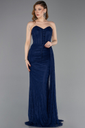 Long Navy Blue Dantelle Prom Gown ABU5795