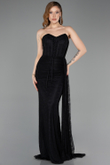 Long Black Dantelle Prom Gown ABU5795