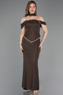Long Brown Dantelle Evening Dress ABU6038