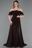 Long Brown Chiffon Prom Gown ABU5826