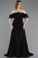 Long Black Chiffon Prom Gown ABU5826