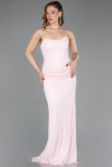 Long Powder Color Dantelle Evening Dress ABU5817