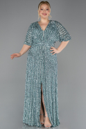 Long Mint Scaly Formal Plus Size Dress ABU5897