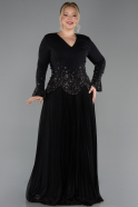 Long Black Plus Size Evening Dress ABU5848