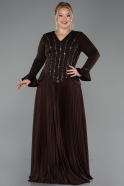 Long Brown Plus Size Evening Dress ABU5849