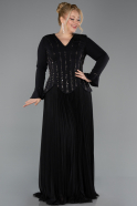 Long Black Plus Size Evening Dress ABU5849