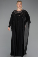 Long Black Plus Size Evening Dress ABU5851