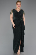 Long Emerald Green Plus Size Evening Gown ABU5731