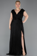 Long Black Plus Size Evening Gown ABU5836