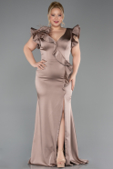 Long Mink Satin Plus Size Evening Dress ABU5877