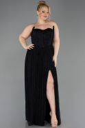Black Long Dantelle Plus Size Evening Dress ABU5882