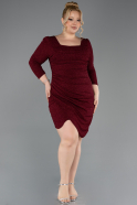 Short Burgundy Plus Size Cocktail Dress ABK2537