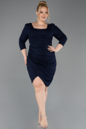 Short Navy Blue Plus Size Cocktail Dress ABK2537