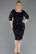 Midi Navy Blue Plus Size Cocktail Dress ABK2540