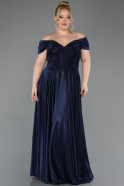 Long Navy Blue Oversized Evening Dress ABU5716