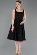 Midi Black Dantelle Party Dress ABK2549